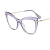 Lunettes de soleil Cadres Dames Cats Eye Lunettes Rétro Clair Sans Dioptries Lunettes Cadre Femmes Transparent Lunettes Cadre Lunettes Femme Métal Cadre T2201114