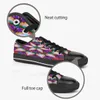 GAI hommes chaussures baskets personnalisées peinture à la main toile femmes mode noir violet coupe basse respirant marche Jogging formateurs