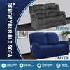 Fundas para sillas 1/2 plazas Sofá reclinable Cubierta de gamuza Estiramiento Tumbona Sofá Fundas para sala de estar Lazy Boy Sillón Color sólido