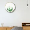 Horloges murales Fresh Cactus Clock Salon Chambre Enfants Nordic Minimalist Green Plant Mute