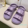 Designer Sandals Women Rubber Sandal Jelly Platform Slippers Candy Color Flat Slipper Adjustable Buckle Shoes Double G 099