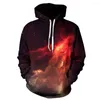 Women's Hoodies Star 3 D Digital Printing Hooded Couples Fleece Blouse Female Fashion Tide