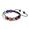 7 Chakra Yoga Pirâmide Pirâmide Strand Prand Square Clear Quartz Lapis Lazuli Amethyst Braed Natural Stone Cura Bracelets para mulheres jóias de moda