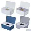 Caixas de armazenamento caixas de papel molhado caixa de desktop lençógaros de papel de papel de armazenamento de armazenamento de armazenamento de armazenamento de pó à prova de pó com tampa 211102 entrega de queda h dht5d