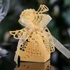 Gift Wrap 10pcs Laser Cut Hollow Carriage Favor Gifts Angel Girl Candy Boxes With Ribbon Birthday Baby Shower Wedding Party Supplies 221108