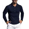 Polos pour hommes Hommes Mode Casual Polos à manches longues Col rabattu Zipper Design Tops Streetwear Printemps et Automne Période 221114