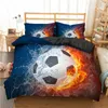 Conjuntos de roupas de cama 3D Print Sports Football Teenage Bedroom Conjunto de edredo