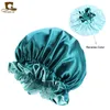 Dame Double couleur casquettes nouvelle soie vêtements de nuit chapeau chimiothérapie casquettes femmes tête couverture sommeil casquette Satin Bonnet RRA542