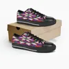 GAI hommes chaussures baskets personnalisées peinture à la main toile femmes mode noir violet coupe basse respirant marche Jogging formateurs