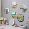 Mirrors Toilet Shower Mirror Self Haircut Round Magnifying Decorative Cabinet Wall Mounted Espelhos De Banho Bath LG50JZ