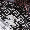 Zestawy pościeli luksusowe czarne pościel zestaw Queen King Single Fl rozmiar poliestrowego łóżka lniana kołdra Er Modern Bird Plaid z poduszką Dro284X