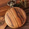 Pocket Watches Wood Roman Case Watch Quartz Arabic Numeral Chain Clock For Men Lady Premium Gifts Reloj De Bolsillo Madera