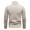 Men's Sweaters Winter Mens Mock Neck Knitted Sweater Male Fleece Thick Casual Zipper Pull Homme Jumpers Patchwork Warm Pocket