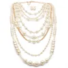 Elegant high quality manmade pearl long necklace multilayer necklace female accessories for bride fashion 229t3289579