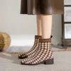 HBP Nuovi stivali Principessa Calzature Donna Inverno Pelliccia di visone Peluche Elastico Sottile Corto Tacco spesso Scarpe da donna medie