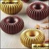 Bakformar Silikolove 6 Cavity Spiral Chiffon Mousse Mold Sile för DIY Baking Desserts Mod 220601 Drop Delivery Home Garden Kitch DH0KA