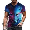 T-shirt da uomo 2022 Estate T-shirt stampata 3D Animale Taglie grandi Moda Abbigliamento casual O-Collo Vintage Hip-Hop Maniche corte XXS-6XL