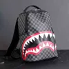 Rucksack Herren Reisehandtasche Fashion Gitter Rucksack Schüler Schoolbag große Kapazität Haifischbag Street 221012