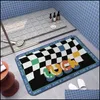 Bath Mats Super Absorbent Diatomite Bath Mat Quick Drying Bathroom Rug Nonslip Entrance Doormat Nappa Skin Floor Mats Toilet Carpet Dhyfb