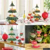 Decorações de Natal 2022 Lingue de Natal Stand 2 Resina de camada de alimentos Serviço de bandeja Cupcake tocador de tabela Decoração de decoração Ornamentos rack dhgcm