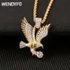 Wendyfo Collier de pendentif Eagle de haute qualité Men Color Gold Couleur Chaîne Colliers Punk Zircon Rappeur Fashion Hip Hop Bijoux Y8488132