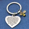 Stainless Steel Heart Key Ring Letter The Little Proud Crystal Bee Charm Keychain Bee Charm Keychains Bag Hangs Fashion Jewelry