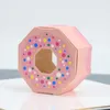 Hediye sargısı 6pcs donuts çanta şeker kurabiyeleri ambalaj malzemeleri diy kraft kağıt kutular çocuklar doğum günü düğün