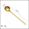 Spoons Stainless Steel Golden Plated Coffee Spoon Mini Teaspoons Sugar Dessert Spoons Ice Cream Stirring Kitchen Accessories 1Zd E3 Dhwg2