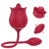 Rose Toy Vibrator for Women 2 en 1 Licking Licking Clitoris Vibrator