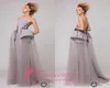 Azzi Osta Haute Couture 2019 Grey Evening Dresses Ball Gown Strapless Ruffled Rhinestones Long Formal Party Evening Gowns7674258