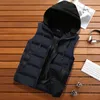 남성 조끼 Chaifenko 재킷 겨울 방수 따뜻한 민소매 패션 후드 캐주얼 가을 두껍게하는 양복 조끼 221115