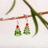 Baumelnde Ohrringe, trendige silberne Farbe, Metallschnitzerei, Weihnachtsbaum, für Damen, modisch, eingelegter weißer Zirkon-Ohrring-Schmuck