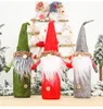 Porte-bouteille de vin rouge de Noël Sac de couverture Elf Champagne Bouteilles de vins Ensemble Décors de Noël Décorations capables pour la maison RRA547