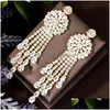 Bengelen kroonluchter bengelen oorbellen hibride kwalen Afrikaanse druppel voor vrouwen bruiloftsfeest Dubai Bridal Jewelry Boucle Doreille Femme Dhi0i