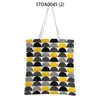 Sacs de rangement Magique Coloré Voyage Dessin animé Animal Toile Sac fourre-tout Style moderne Motif géométrique Pliable réutilisable Shopping