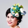 Tocados para mujer Fancy Feather Green Fascinator Headwear Sombreros de boda y tocados Red blanca Accesorios para el cabello para mujer nupcial MD16030