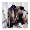 Damen-Pullover mit Rollkragen, kariertes Gitter, gestrickt, 2-teilig, Poncho-Umhang-Stil, Quasten-Pullover