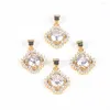 Pendant Necklaces XHN DZ-4003 Clover Copper Mosaic Zircon For Making Necklace Women Man Charm DIY Jewelry Accessories Wholesale