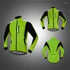 Vestes de course veste d'équitation automne hiver imperméable polaire chaud trois couches cyclisme vêtements haut vélo manches longues