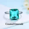 DIOSSPORE Sultanite Gemstone Rings para mulheres Real Sterling Silver Emerald Cutting Engagement Promise de jóias finas