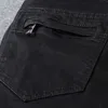 Мужские джинсы роскошь дизайнеры расстроены Франция мода Пьер Пряга прямой байкерская дыра растяжение джинсовая джинсовая джинсовая джинсы.