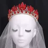 Kristall Blatt Strass Braut Tiaras Kronen Für Frauen Barock Vintage Hochzeit Haar Zubehör Kopf Schmuck