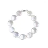 Lien Bracelets Coin Perle D'eau Douce Braclets Corde Élastique Naturel Réel Bracelets Pour Femmes Cadeau Bijoux