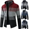 Mens Sweaters Autumn Winter Cardigan Casual Slim Hooded Coat Cotton Fleece Thicken Warm Jacket 221115