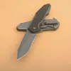 Ny KS 1343 Assisted Flipper Folding Knife 8Cr13Mov Gray Titanium Coated Half Serration Blade G10 med stålhandtag Fast Open Folder Knives