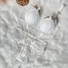 Bustiers Corsets Lynmiss Женщины Сексуальные кружевные боди Feamle Bra Тесное французское тонкое нижнее белье.