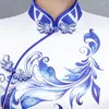 Etnisk klädklassisk cheongsam överdimensionerad 3xl 4xl 5xl kvällsfest smal lång klänning kinesisk vintage knapp blomma tryck dam satin qipao