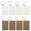 Pendant Necklaces F2TD 30Pcs Wooden Hardboard Keychains Blank Rectangle MDF Sublimation Heat Transfer Kit Jewelry Making