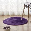 Tapis 10 couleurs luxe rond épaissi lavé soie cheveux tapis antidérapant salon Table basse couverture chambre tapis de chevet tapis de yoga