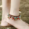 Anklets Bohemian Style Trendy Exaggerated Fashion Women's Anklet Thai Wax Thread Hand-woven Turquoise Pumpkin Beach Yoga